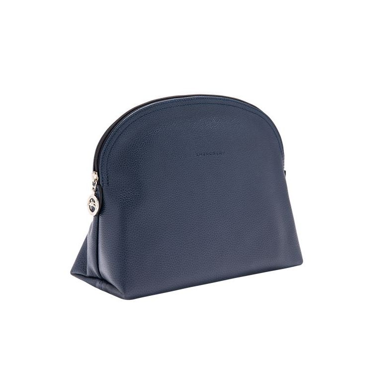 Longchamp Leren Toilettas Donkerblauw | 509376-RJA