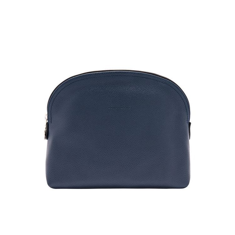 Longchamp Leren Toilettas Donkerblauw | 509376-RJA