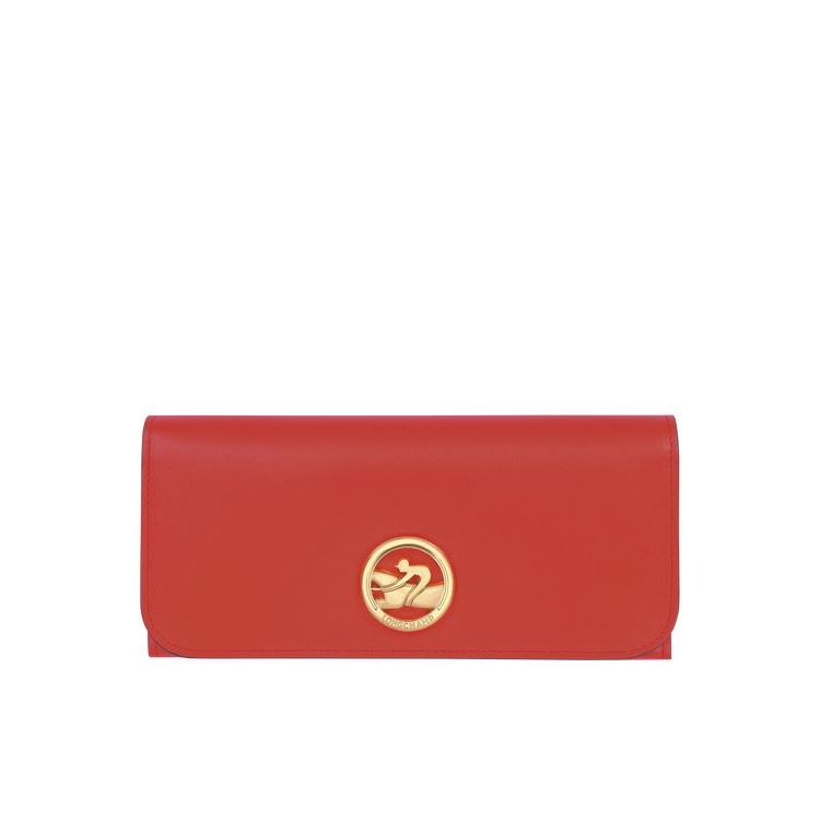 Longchamp Long Continental Leren Portefeuille Oranje | 720413-NEO