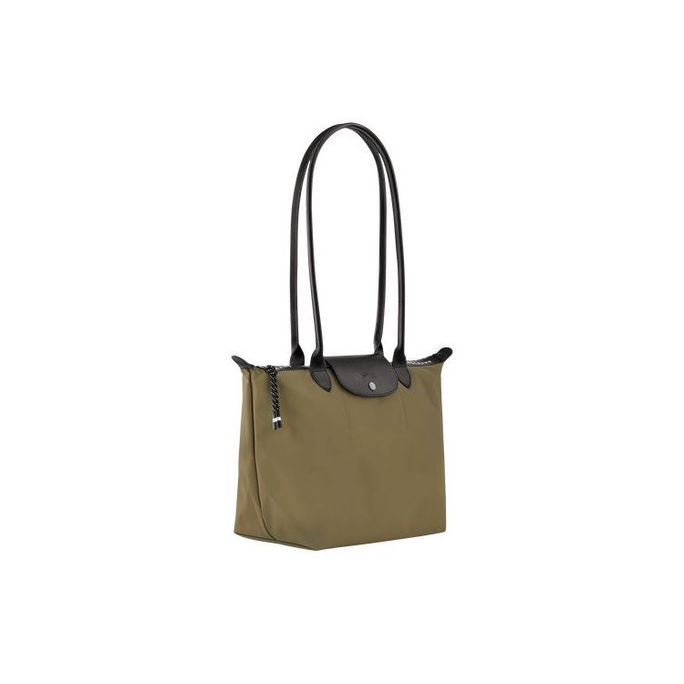 Longchamp Long Recycled canvas Schoudertassen Khaki | 701965-SUZ