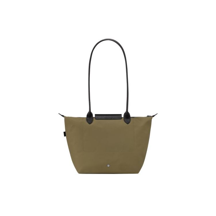 Longchamp Long Recycled canvas Schoudertassen Khaki | 701965-SUZ