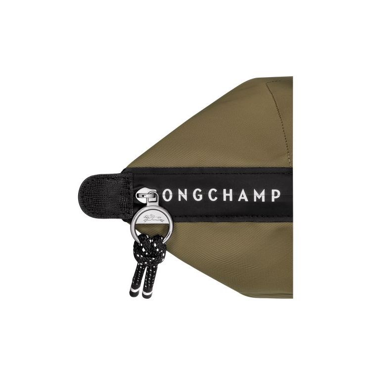 Longchamp Long Recycled canvas Schoudertassen Khaki | 701965-SUZ