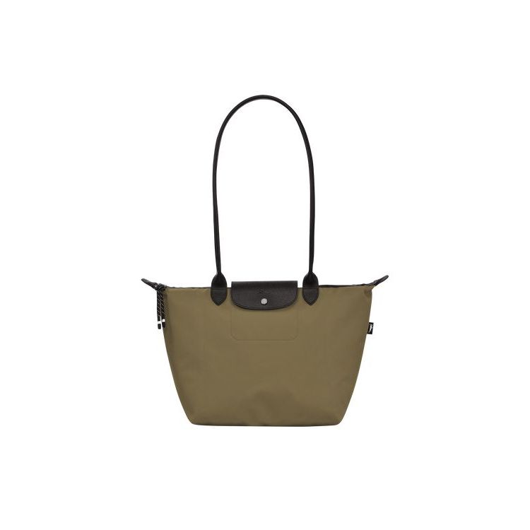 Longchamp Long Recycled canvas Schoudertassen Khaki | 701965-SUZ