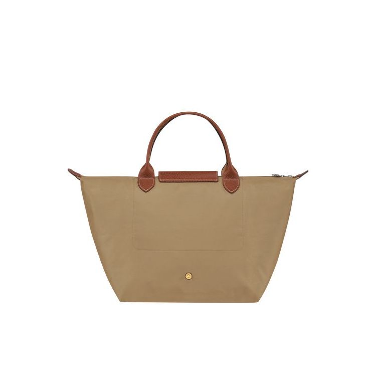 Longchamp M Desert Recycled canvas Handtas Khaki | 478239-DTC