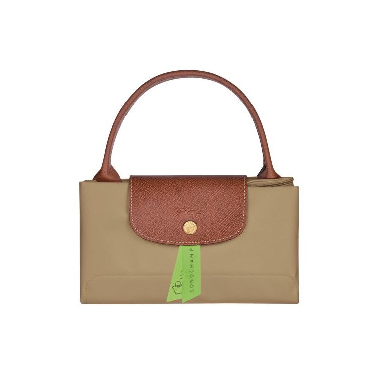 Longchamp M Desert Recycled canvas Handtas Khaki | 478239-DTC