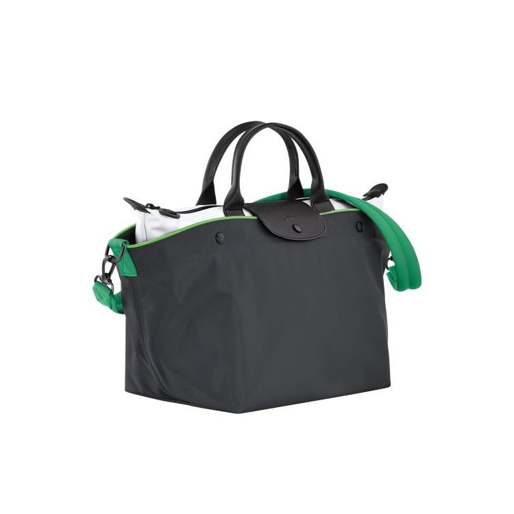 Longchamp M Gun Metal Canvas Handtas Grijs | 704328-YQP