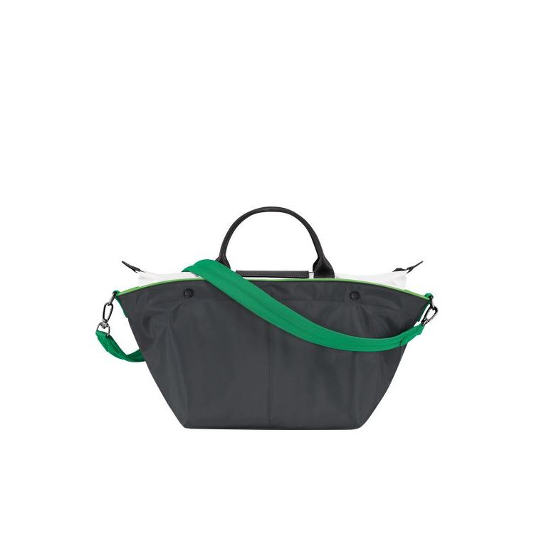 Longchamp M Gun Metal Canvas Handtas Grijs | 704328-YQP