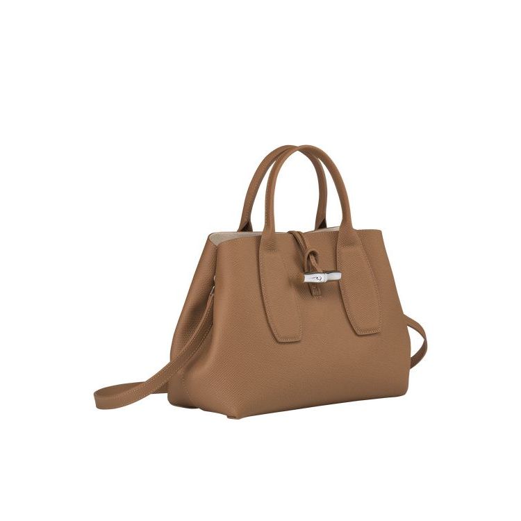 Longchamp M Leren Handtas Beige | 490285-CQW