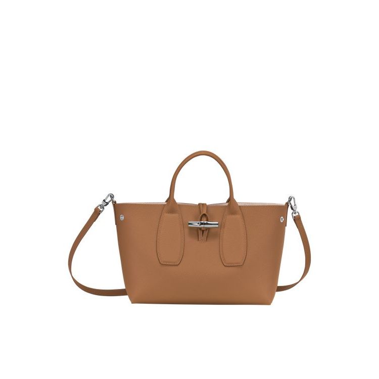 Longchamp M Leren Handtas Beige | 490285-CQW