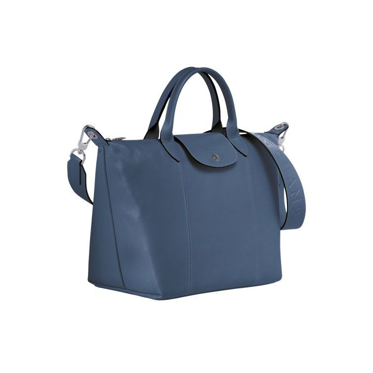 Longchamp M Leren Handtas Blauw | 654029-KRQ