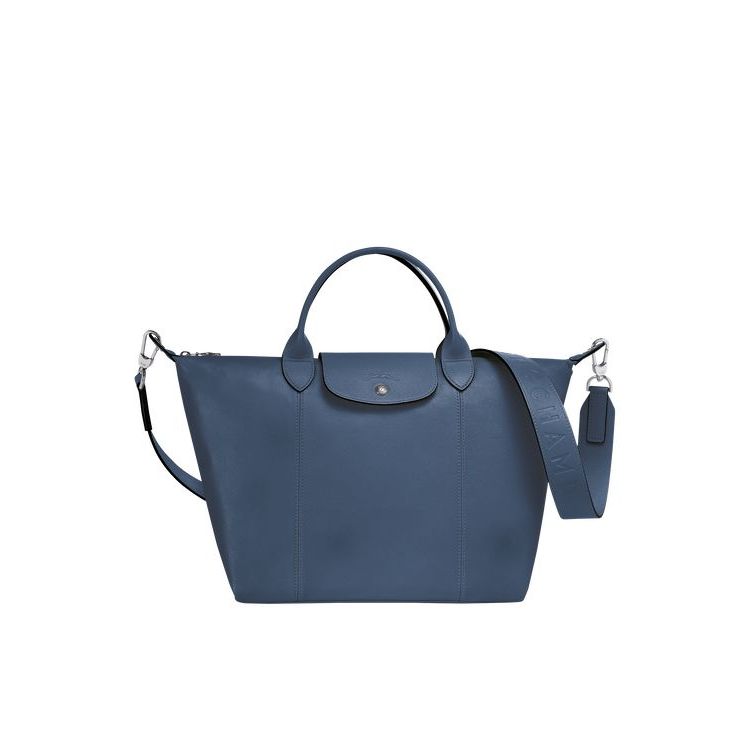 Longchamp M Leren Handtas Blauw | 654029-KRQ