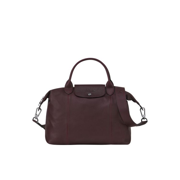 Longchamp M Leren Handtas Bordeaux | 739651-BRU