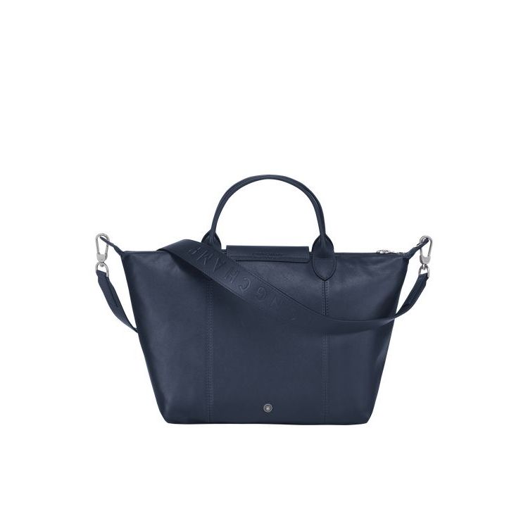 Longchamp M Leren Handtas Donkerblauw | 519736-OEP