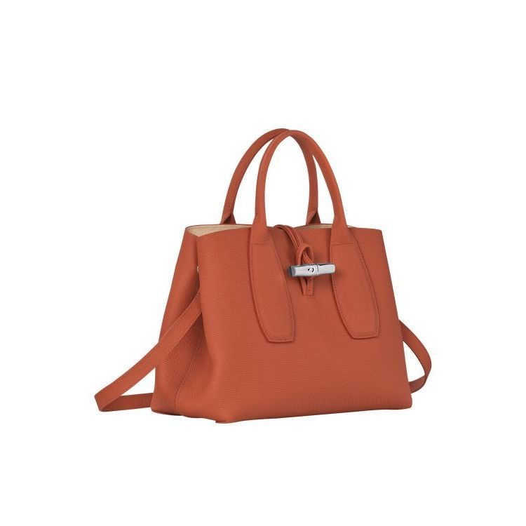 Longchamp M Leren Handtas Donkerrood | 465381-YVO