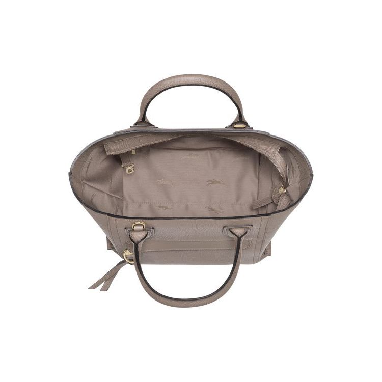 Longchamp M Leren Handtas Grijs Bruin | 512698-JOQ