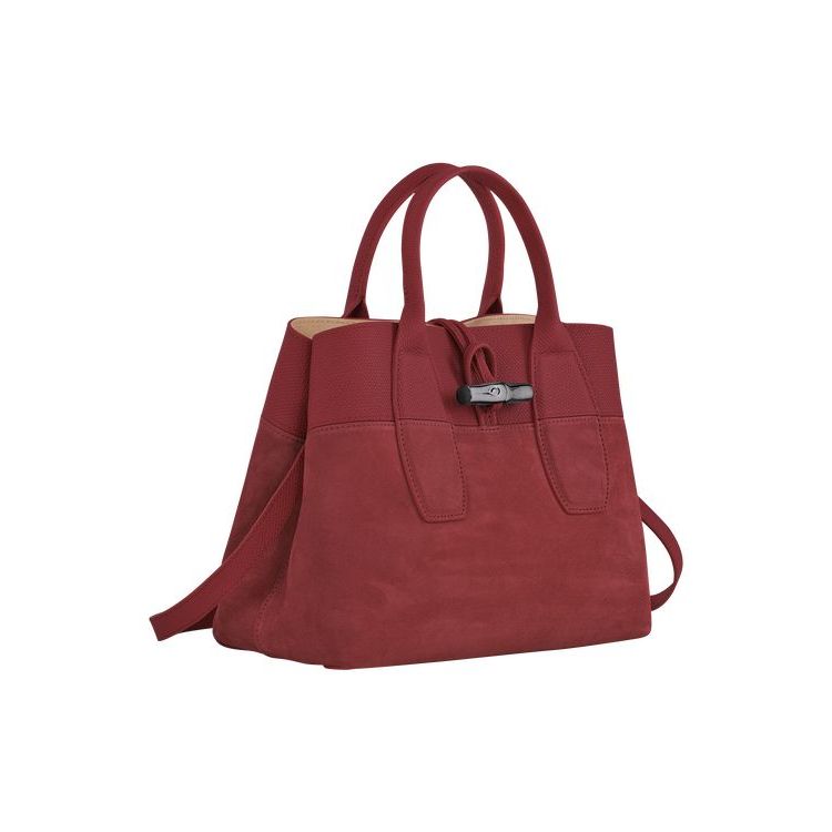 Longchamp M Leren Handtas Rood | 682135-WBE