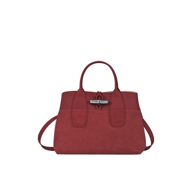 Longchamp M Leren Handtas Rood | 682135-WBE