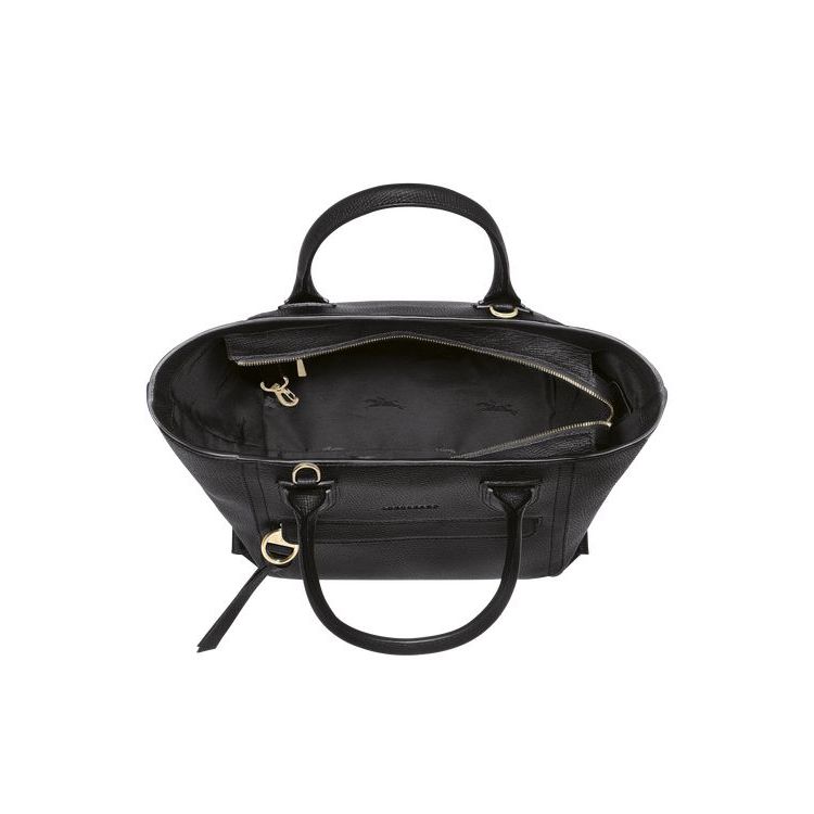 Longchamp M Leren Handtas Zwart | 569837-LKG