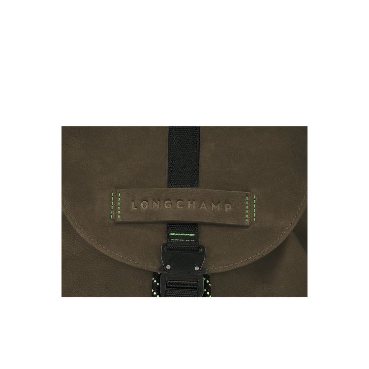 Longchamp M Leren New Khaki | 870592-HVD