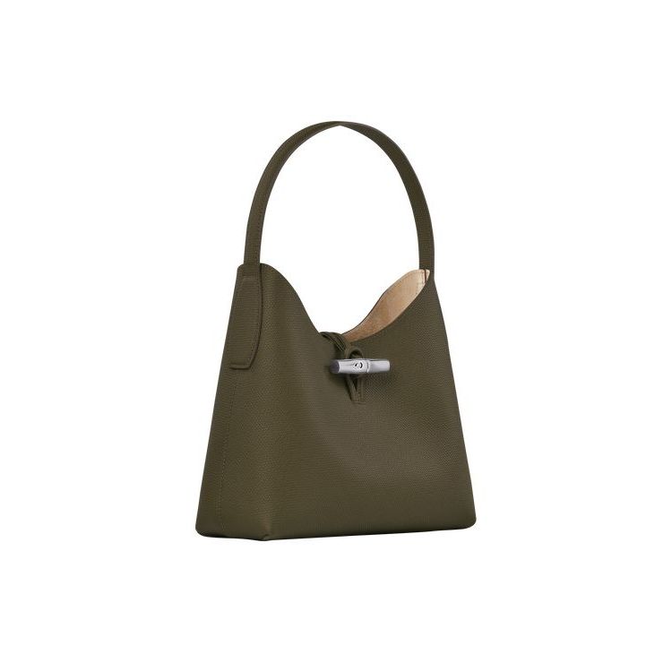 Longchamp M Leren Schoudertassen Khaki | 326190-HIP