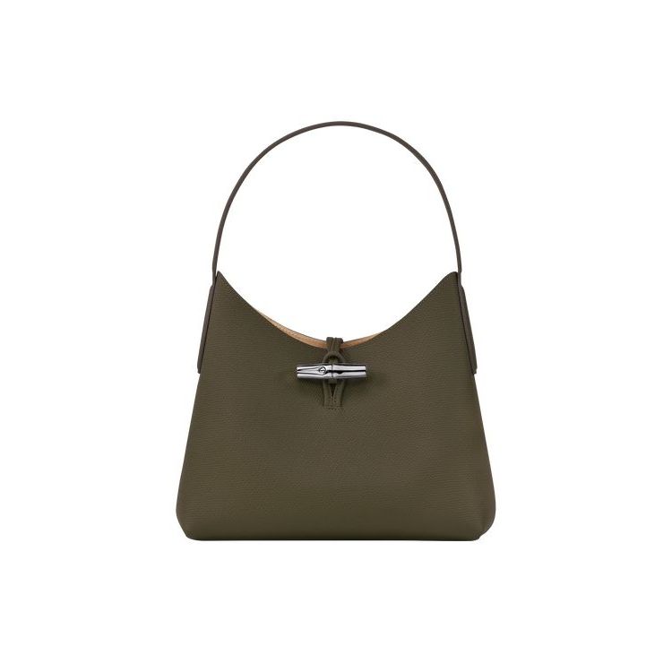 Longchamp M Leren Schoudertassen Khaki | 326190-HIP