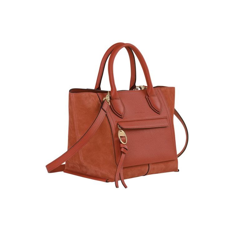 Longchamp M Marmelade Leren Handtas Oranje | 942756-HTD