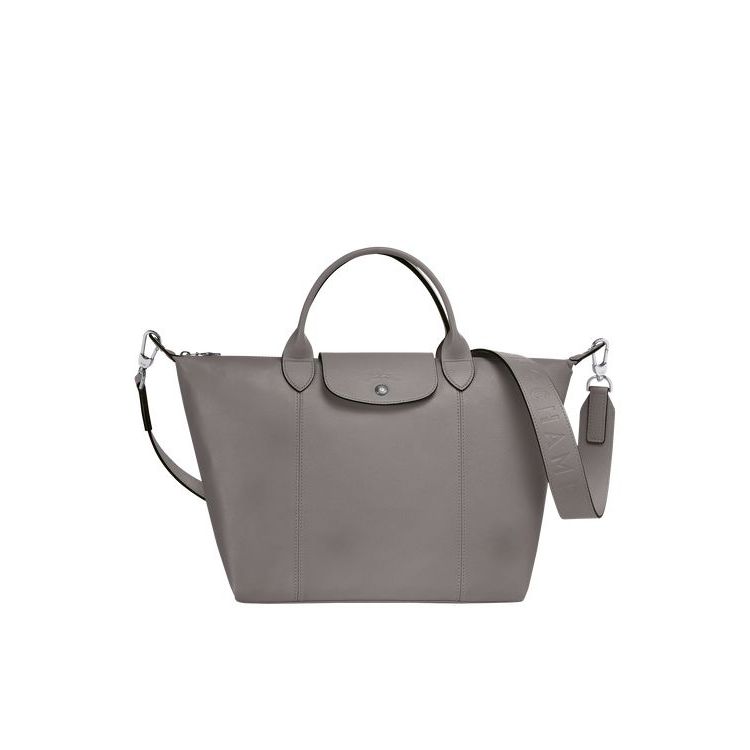 Longchamp M Turtledove Leren Handtas Grijs | 462859-TMP