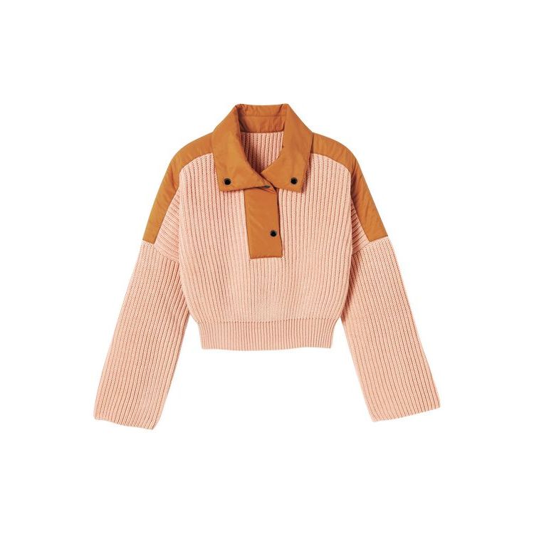 Longchamp Mesh And Nylon Trui Wol Blouse Roze | 501489-VZY