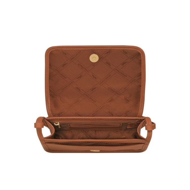 Longchamp On Caramel Leren Rits Rond Portemonnee Bruin | 541690-LKP