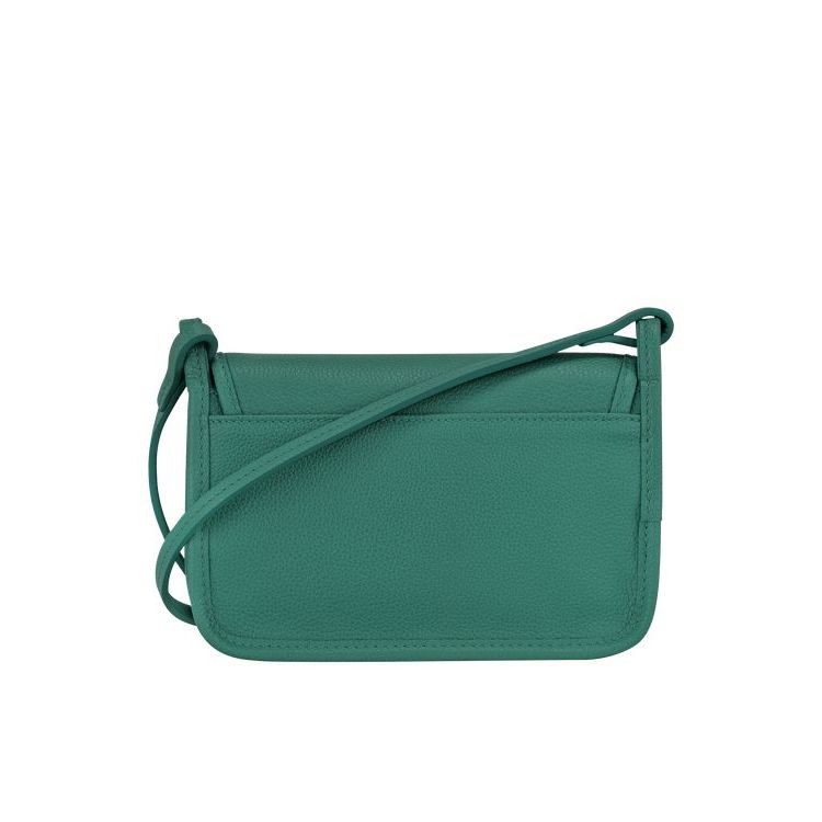 Longchamp On Leren Rits Rond Portemonnee Grijs Groen | 593102-KCO