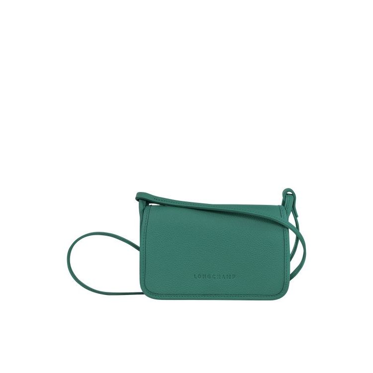 Longchamp On Leren Rits Rond Portemonnee Grijs Groen | 593102-KCO