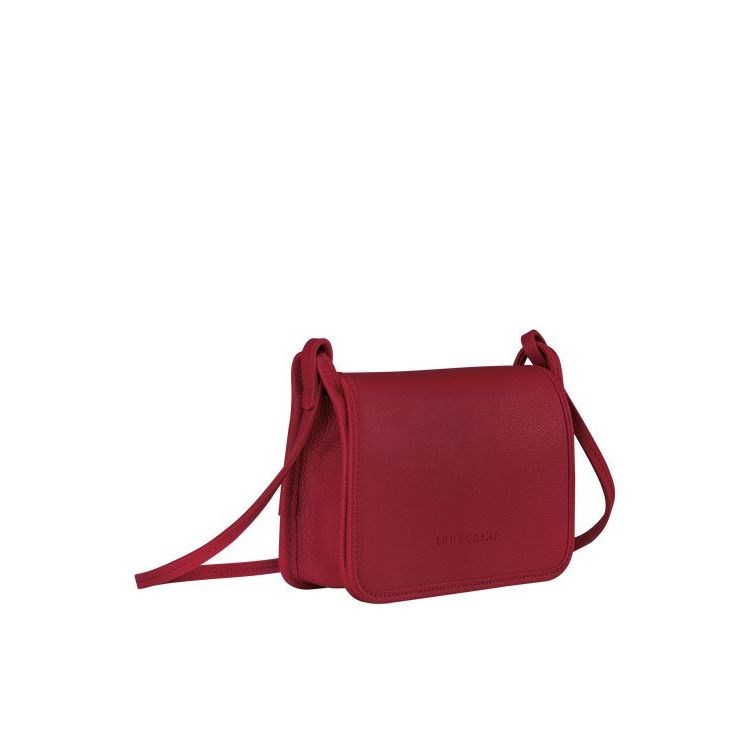 Longchamp On Leren Rits Rond Portemonnee Rood | 928736-UTD