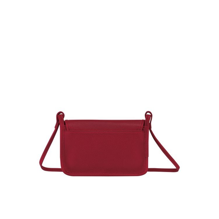 Longchamp On Leren Rits Rond Portemonnee Rood | 928736-UTD