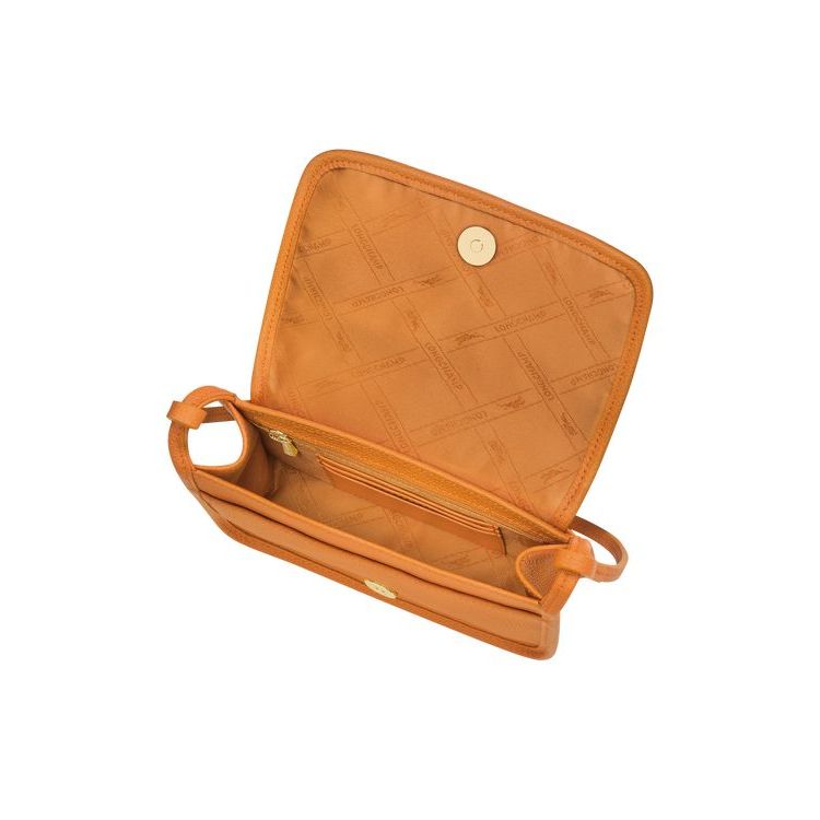 Longchamp On Saffron Leren Rits Rond Portemonnee Oranje | 471689-LXJ