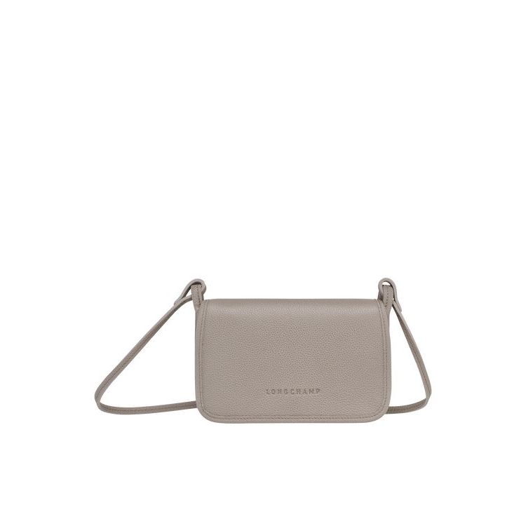 Longchamp On Turtledove Leren Rits Rond Portemonnee Grijs | 521670-ECS