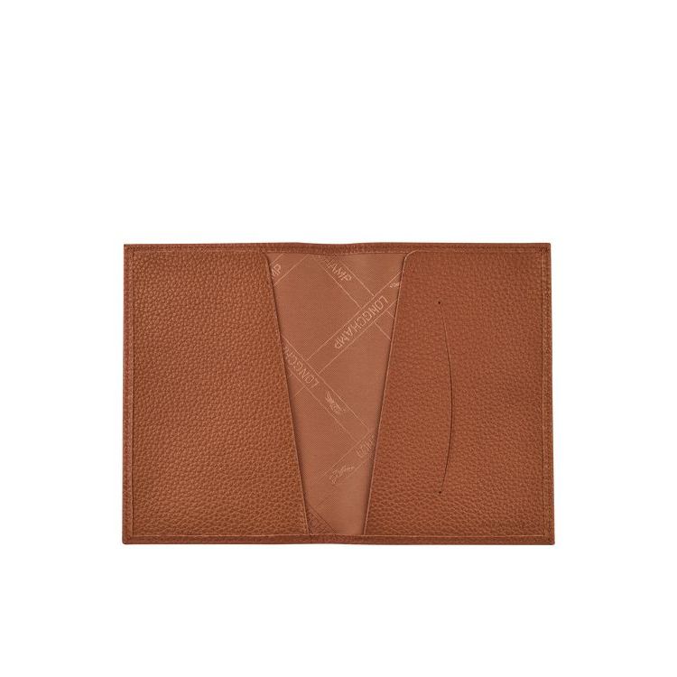 Longchamp Passport Cover Caramel Leren Travel Accessories Bruin | 079863-AMP