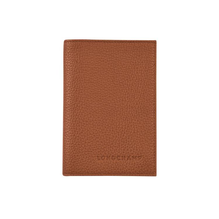 Longchamp Passport Cover Caramel Leren Travel Accessories Bruin | 079863-AMP