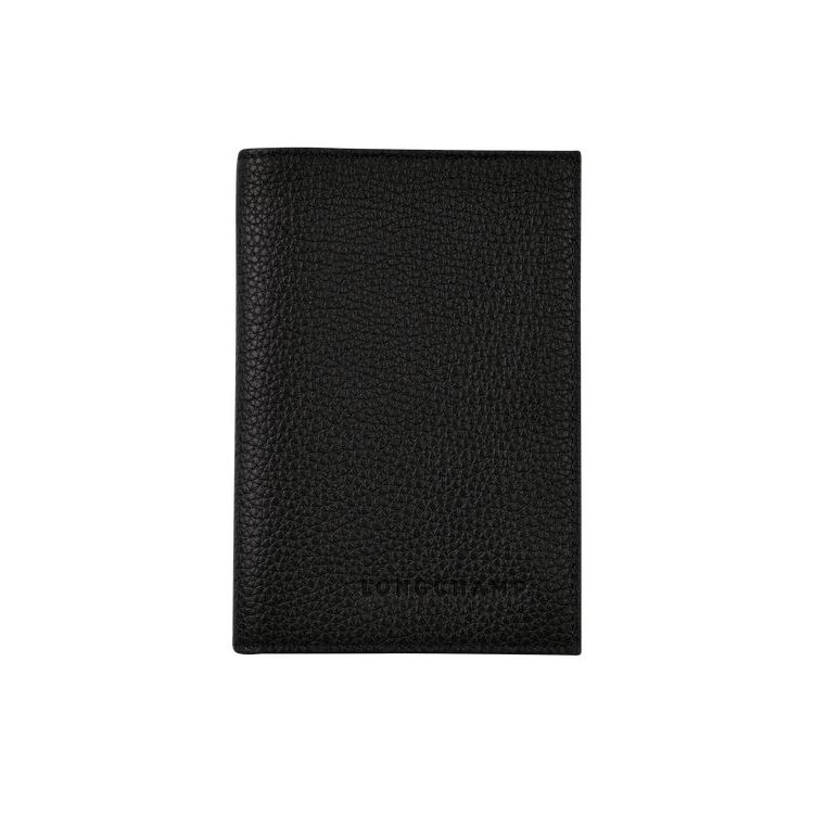 Longchamp Passport Cover Leren Zak Zwart | 057961-ADR