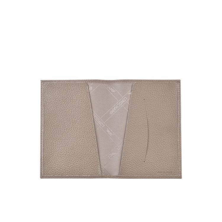 Longchamp Passport Cover Turtledove Leren Zak Grijs | 693801-TYD