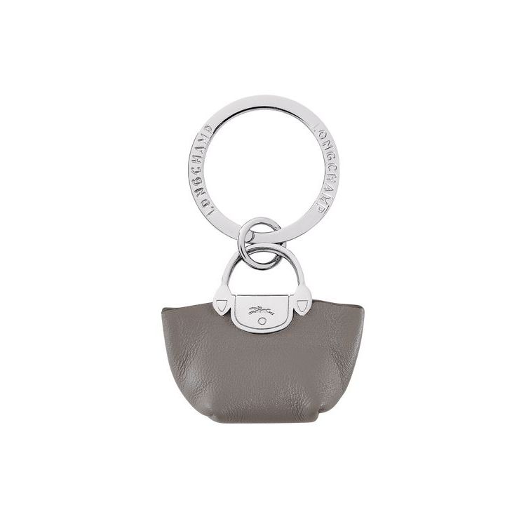 Longchamp Pliage Turtledove Leren Sleutelhanger Grijs | 108342-JRV