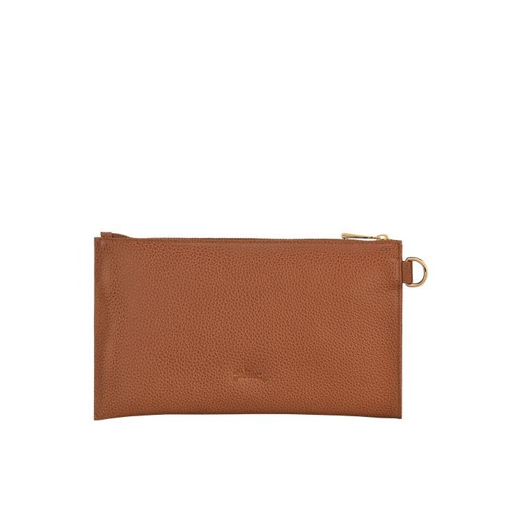 Longchamp Pouch Caramel Leren Zak Bruin | 207519-HDC