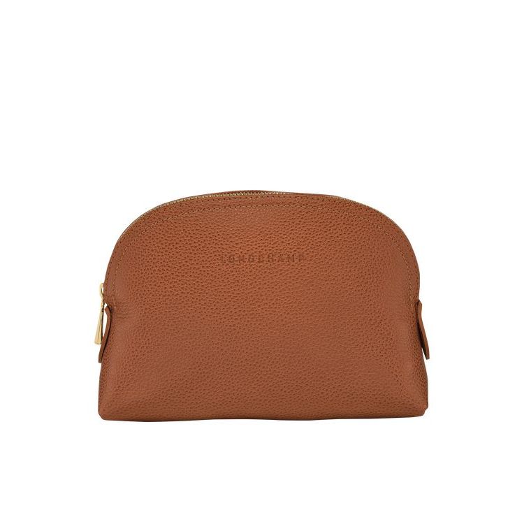 Longchamp Pouch Caramel Leren Zak Bruin | 410789-JVG