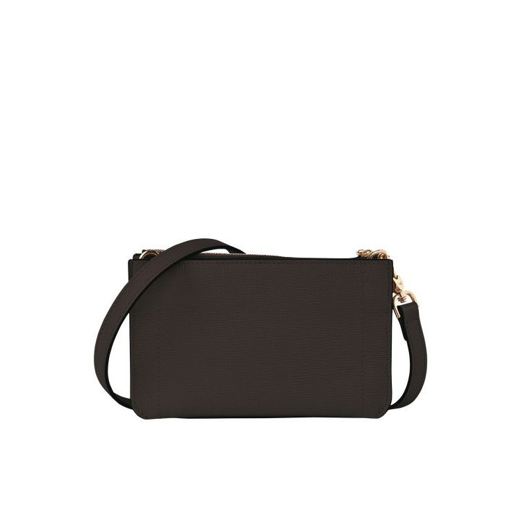 Longchamp Pouch Ebony Leren Crossbodytassen Koffie | 184536-NUH