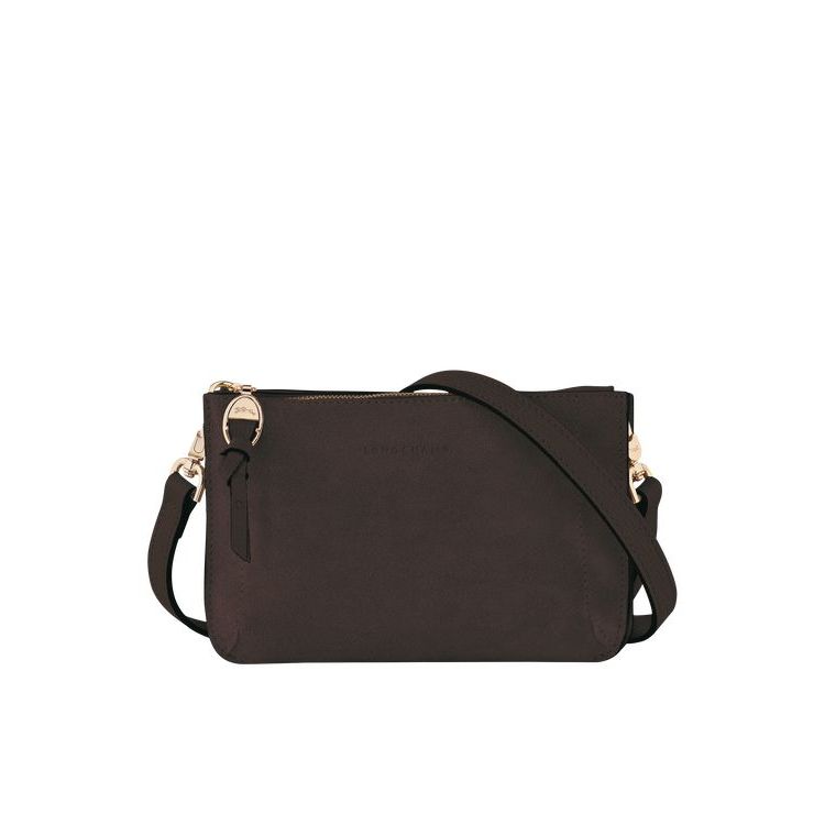 Longchamp Pouch Ebony Leren Crossbodytassen Koffie | 184536-NUH