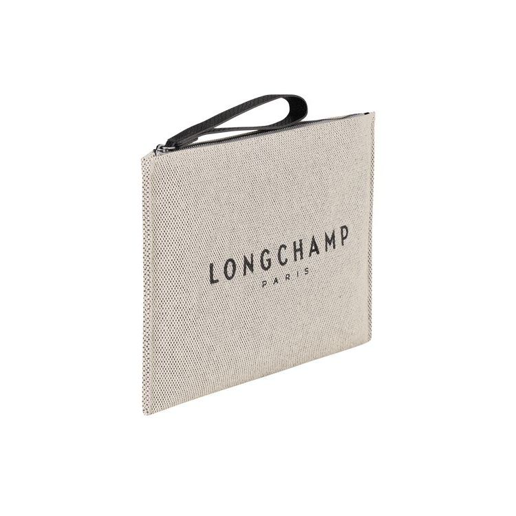 Longchamp Pouch Ecru Canvas Zak Beige | 784062-JCR