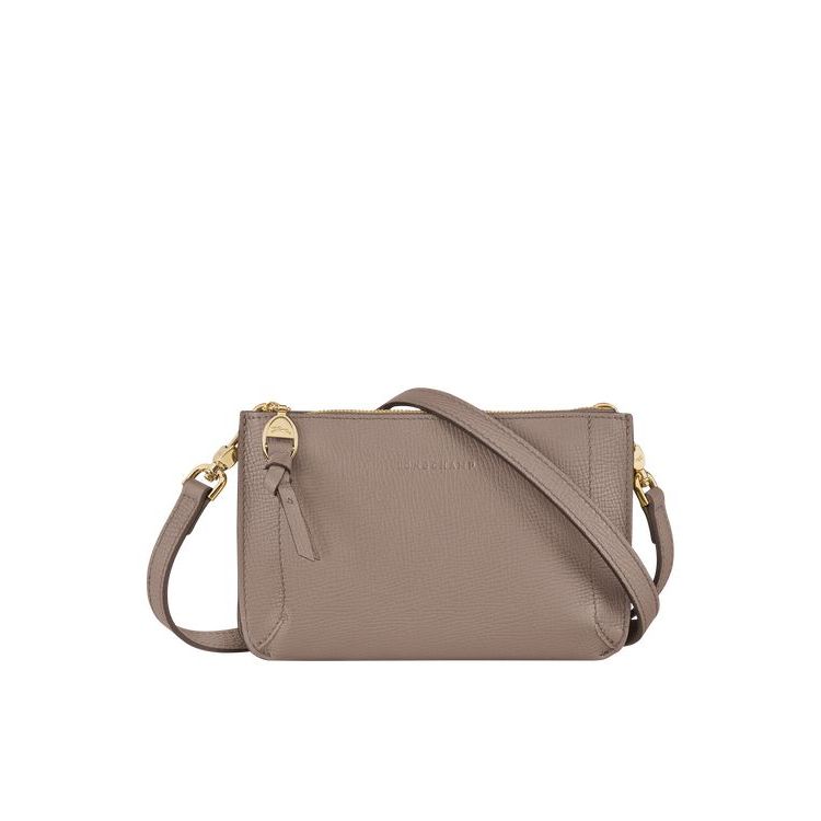 Longchamp Pouch Leren Crossbodytassen Grijs Bruin | 215893-ASC