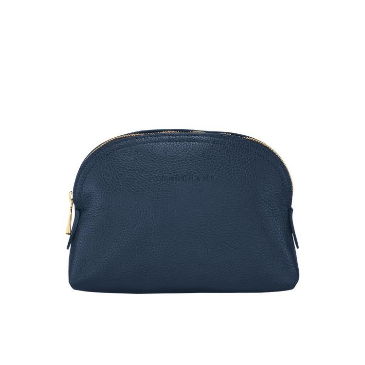 Longchamp Pouch Leren Zak Donkerblauw | 023671-DRW