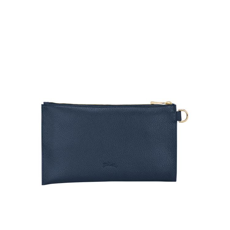 Longchamp Pouch Leren Zak Donkerblauw | 137568-BUL