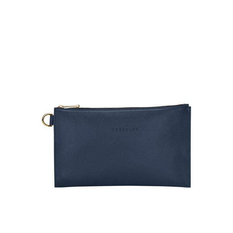 Longchamp Pouch Leren Zak Donkerblauw | 137568-BUL