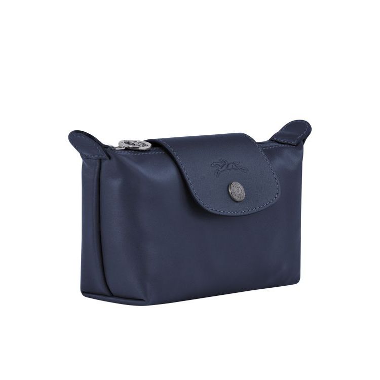 Longchamp Pouch Leren Zak Donkerblauw | 437910-RUO